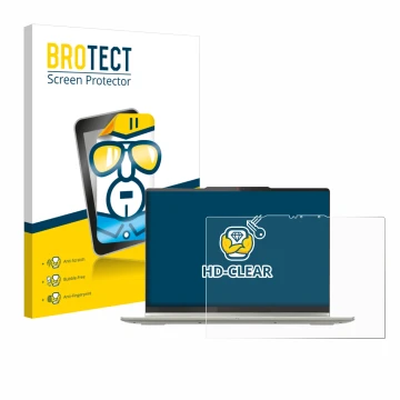 Front side of a product packaging with the brand logo BROTECT. Next to it is the device Lenovo Yoga 7 2-in-1 Gen 10 14