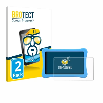 Front side of a product packaging with the brand logo BROTECT. Next to it is the device Awow funtab 1001 10.1
