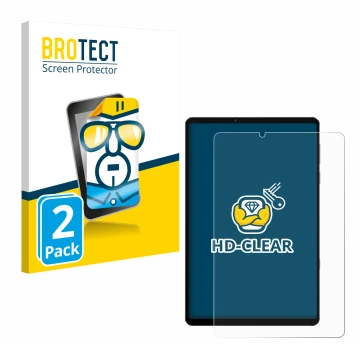 Front side of a product packaging with the brand logo BROTECT. Next to it is the device Lenovo Legion Y700 2022 shown with the
