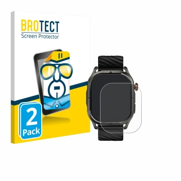 Front side of a product packaging with the brand logo BROTECT. Next to it is the device Kospet Magic P10 1.96
