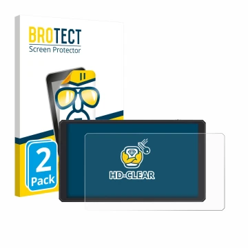 Front side of a product packaging with the brand logo BROTECT. Next to it is the device Feelworld CUT6 6