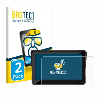 Front side of a product packaging with the brand logo BROTECT. Next to it is the device Carpuride W702S Pro 7