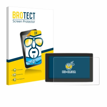 Front side of a product packaging with the brand logo BROTECT. Next to it is the device Skoda Superb 13