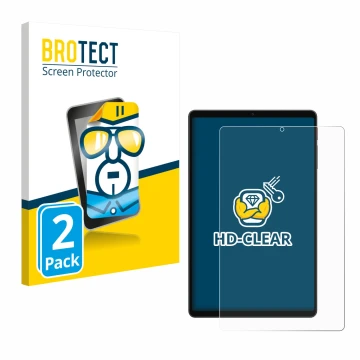 Front side of a product packaging with the brand logo BROTECT. Next to it is the device Alldocube iPlay 70 mini Ultra shown wi