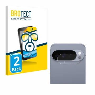 Front side of a product packaging with the brand logo BROTECT. Next to it is the device Google Pixel 10 Pro XL (ONLY Camera Le