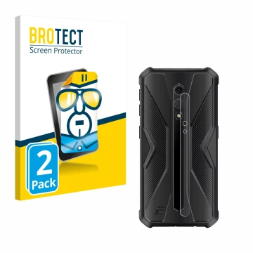 Front side of a product packaging with the brand logo BROTECT. Next to it is the device Ulefone Armor X12 Pro (ONLY Camera Len