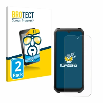 Front side of a product packaging with the brand logo BROTECT. Next to it is the device Blackview BV4800 SE shown with the cor