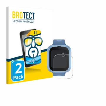 Front side of a product packaging with the brand logo BROTECT. Next to it is the device TCL Movetime MT48 shown with the corre
