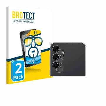 Front side of a product packaging with the brand logo BROTECT. Next to it is the device Samsung Galaxy S25 FE Enterprise Editi