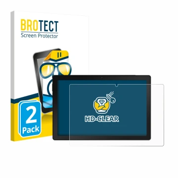 Front side of a product packaging with the brand logo BROTECT. Next to it is the device MUISOO A10 10.1