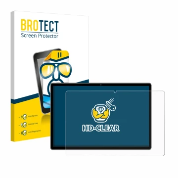 Front side of a product packaging with the brand logo BROTECT. Next to it is the device Pixpeak L211-EEA 14.1