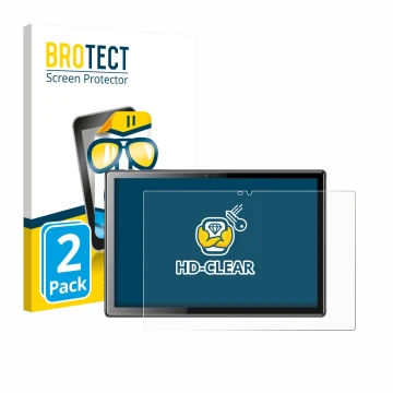 Front side of a product packaging with the brand logo BROTECT. Next to it is the device Tibuta A10 10.1