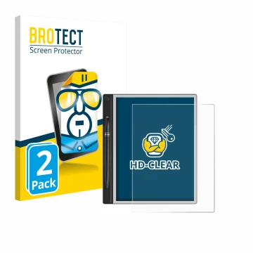 Front side of a product packaging with the brand logo BROTECT. Next to it is the device Montblanc Digital Paper shown with the