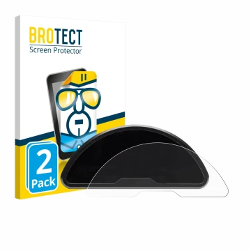 Front side of a product packaging with the brand logo BROTECT. Next to it is the device motogadget motoscope pro shown with th