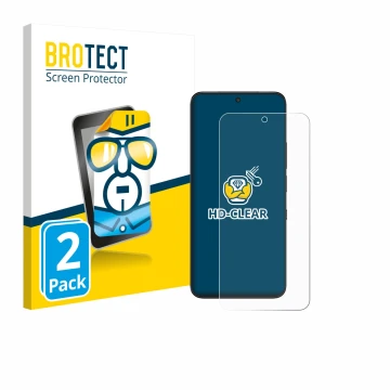 Front side of a product packaging with the brand logo BROTECT. Next to it is the device TCL NXTPAPER 60 Ultra shown with the c