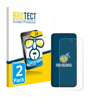 Front side of a product packaging with the brand logo BROTECT. Next to it is the device Xiaomi 17 shown with the corresponding