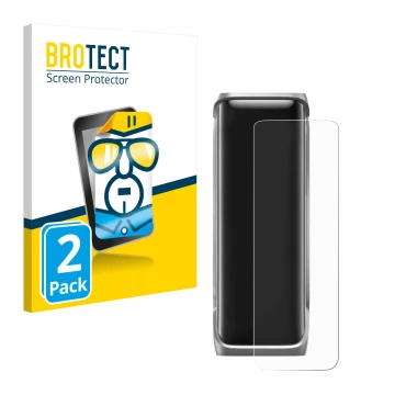 Front side of a product packaging with the brand logo BROTECT. Next to it is the device EcoFlow Rapid Pro X shown with the cor