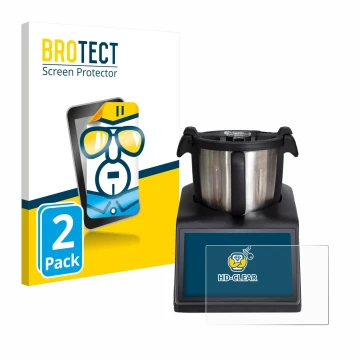 Front side of a product packaging with the brand logo BROTECT. Next to it is the device Ufesa TotalChef RK10 shown with the co