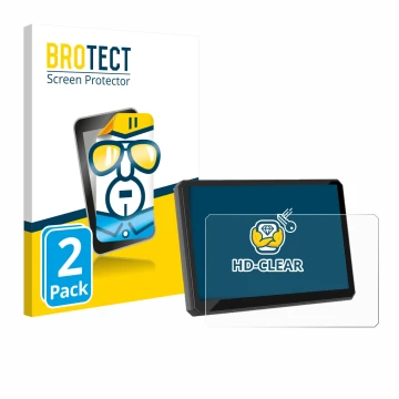 Front side of a product packaging with the brand logo BROTECT. Next to it is the device Carpuride W502BS Pro 5