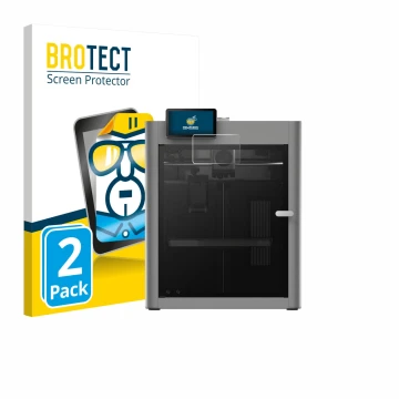Front side of a product packaging with the brand logo BROTECT. Next to it is the device Bambu Lab P2S 3D Printer shown with th