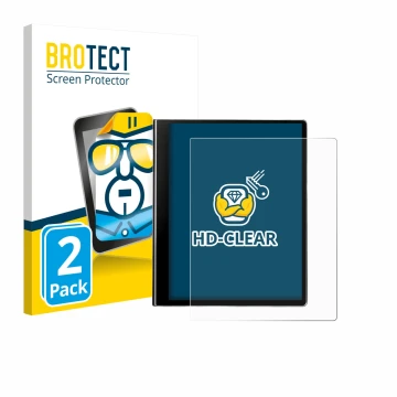 Front side of a product packaging with the brand logo BROTECT. Next to it is the device eazeye Paper 2.0 shown with the corres