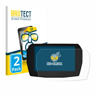 Front side of a product packaging with the brand logo BROTECT. Next to it is the device Ducati Streetfighter V2 2025 shown wit