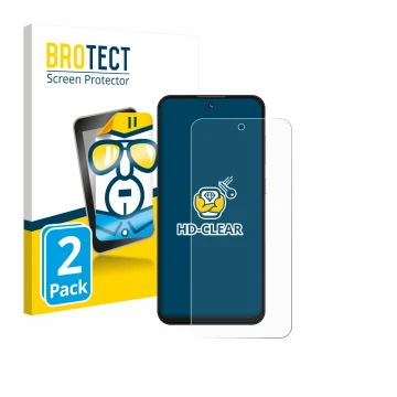 Front side of a product packaging with the brand logo BROTECT. Next to it is the device Oukitel C69 shown with the correspondi