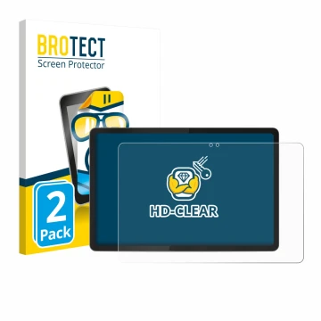 Front side of a product packaging with the brand logo BROTECT. Next to it is the device Lenovo Idea Tab 11