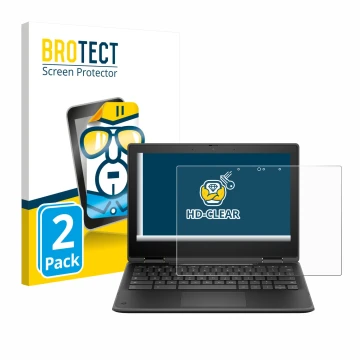 Front side of a product packaging with the brand logo BROTECT. Next to it is the device HP Fortis Flip G1i 11