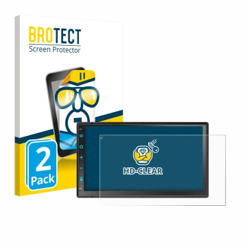 Front side of a product packaging with the brand logo BROTECT. Next to it is the device Atoto F7 WE F7G2B7WE 7