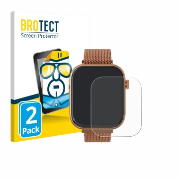Front side of a product packaging with the brand logo BROTECT. Next to it is the device Techmade M-GLAM011 1.75