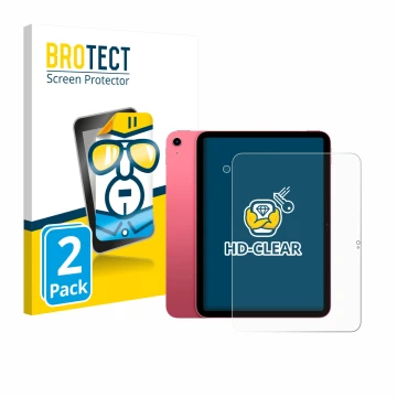 Front side of a product packaging with the brand logo BROTECT. Next to it is the device Apple iPad A16 11