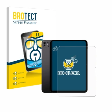 Front side of a product packaging with the brand logo BROTECT. Next to it is the device Apple iPad Pro 13