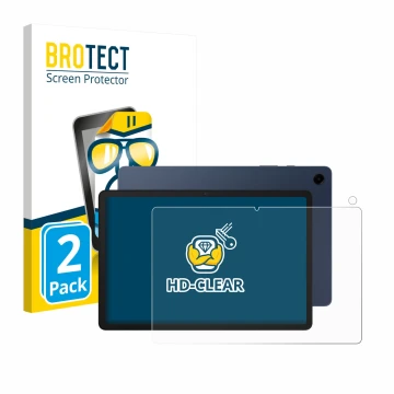 Front side of a product packaging with the brand logo BROTECT. Next to it is the device Samsung Galaxy Tab A9 Plus (Front+Came