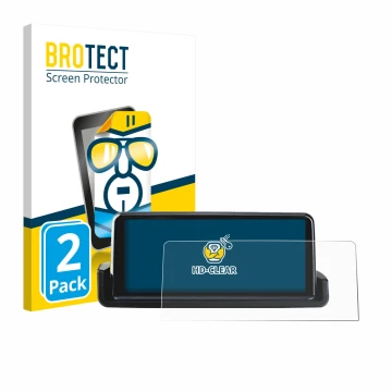 Front side of a product packaging with the brand logo BROTECT. Next to it is the device Junsun Carplay 10.25