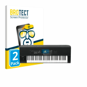 Front side of a product packaging with the brand logo BROTECT. Next to it is the device KORG Nautilus 61 shown with the corres