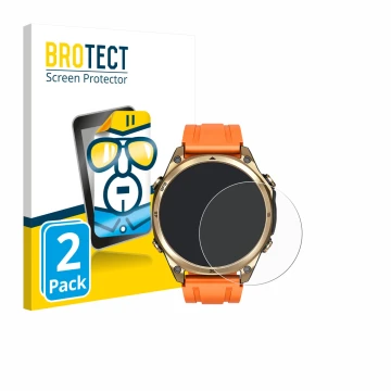 Front side of a product packaging with the brand logo BROTECT. Next to it is the device Doogee Anywise W1 shown with the corre