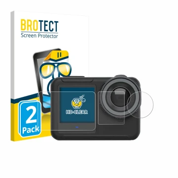 Front side of a product packaging with the brand logo BROTECT. Next to it is the device SVBONY SVGO3 4K shown with the corresp