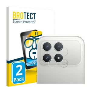 Front side of a product packaging with the brand logo BROTECT. Next to it is the device Xiaomi Poco F8 Pro (ONLY Camera Lens) 