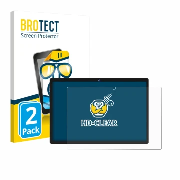 Front side of a product packaging with the brand logo BROTECT. Next to it is the device Biegedy B29 10.1