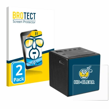Front side of a product packaging with the brand logo BROTECT. Next to it is the device Sony ICF-C1 shown with the correspondi