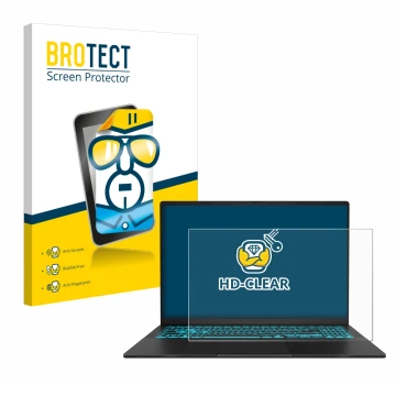 Front side of a product packaging with the brand logo BROTECT. Next to it is the device ASUS V16 V3607 shown with the correspo