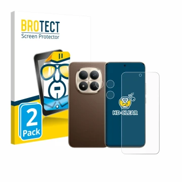 Front side of a product packaging with the brand logo BROTECT. Next to it is the device Xiaomi Redmi Note 15 Pro Plus 5G (Fron