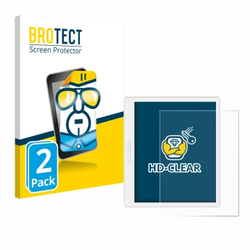 Front side of a product packaging with the brand logo BROTECT. Next to it is the device Bigme B751C-S shown with the correspon