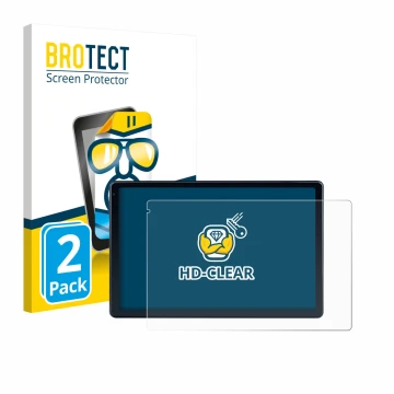 Front side of a product packaging with the brand logo BROTECT. Next to it is the device MUISOO MUIC10702 10.1