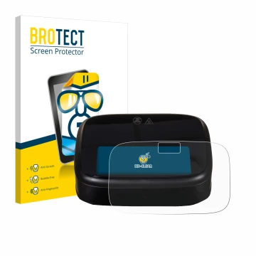 Front side of a product packaging with the brand logo BROTECT. Next to it is the device Philips Airfryer 1000 Series shown wit