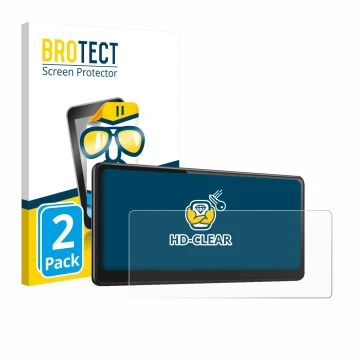 Front side of a product packaging with the brand logo BROTECT. Next to it is the device CarpodGo T3 Pro 8.9