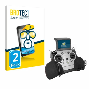 Front side of a product packaging with the brand logo BROTECT. Next to it is the device PowerBox Systems Core shown with the c