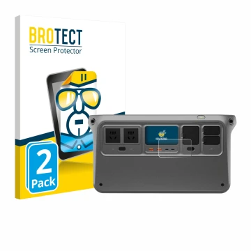 Front side of a product packaging with the brand logo BROTECT. Next to it is the device DJI Power 1000 shown with the correspo