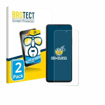 Front side of a product packaging with the brand logo BROTECT. Next to it is the device Cubot A40 shown with the corresponding